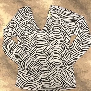 Maeve zebra-striped sweater.